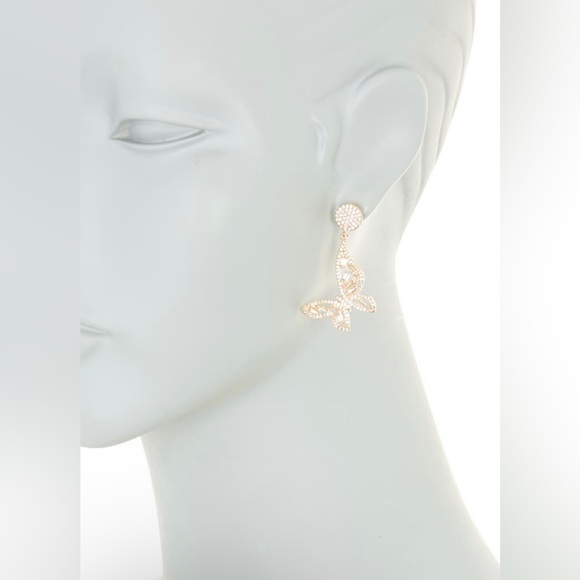 New gold plated TASHA butterfly dangling earrings - Picture 2 of 2